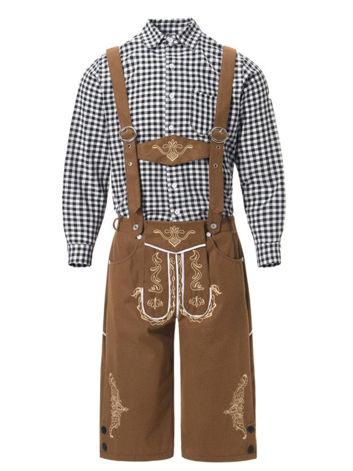 Bergbua - Set de costume Lederhosen avec chemise à carreaux - Your Wiesn Classic