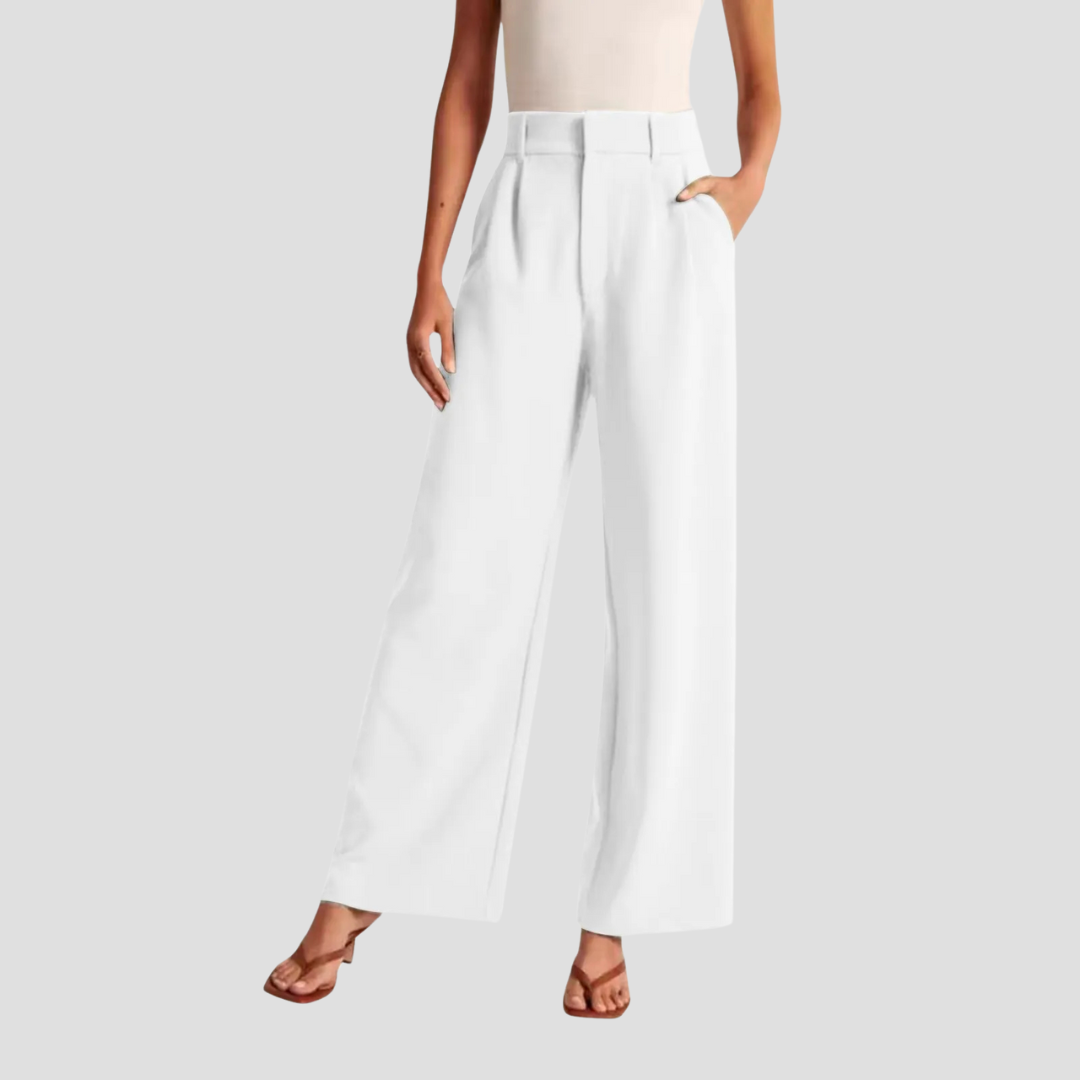 Capucine Pantalon Large Taille Haute | Structure Tailleur & Polyvalence Décontractée