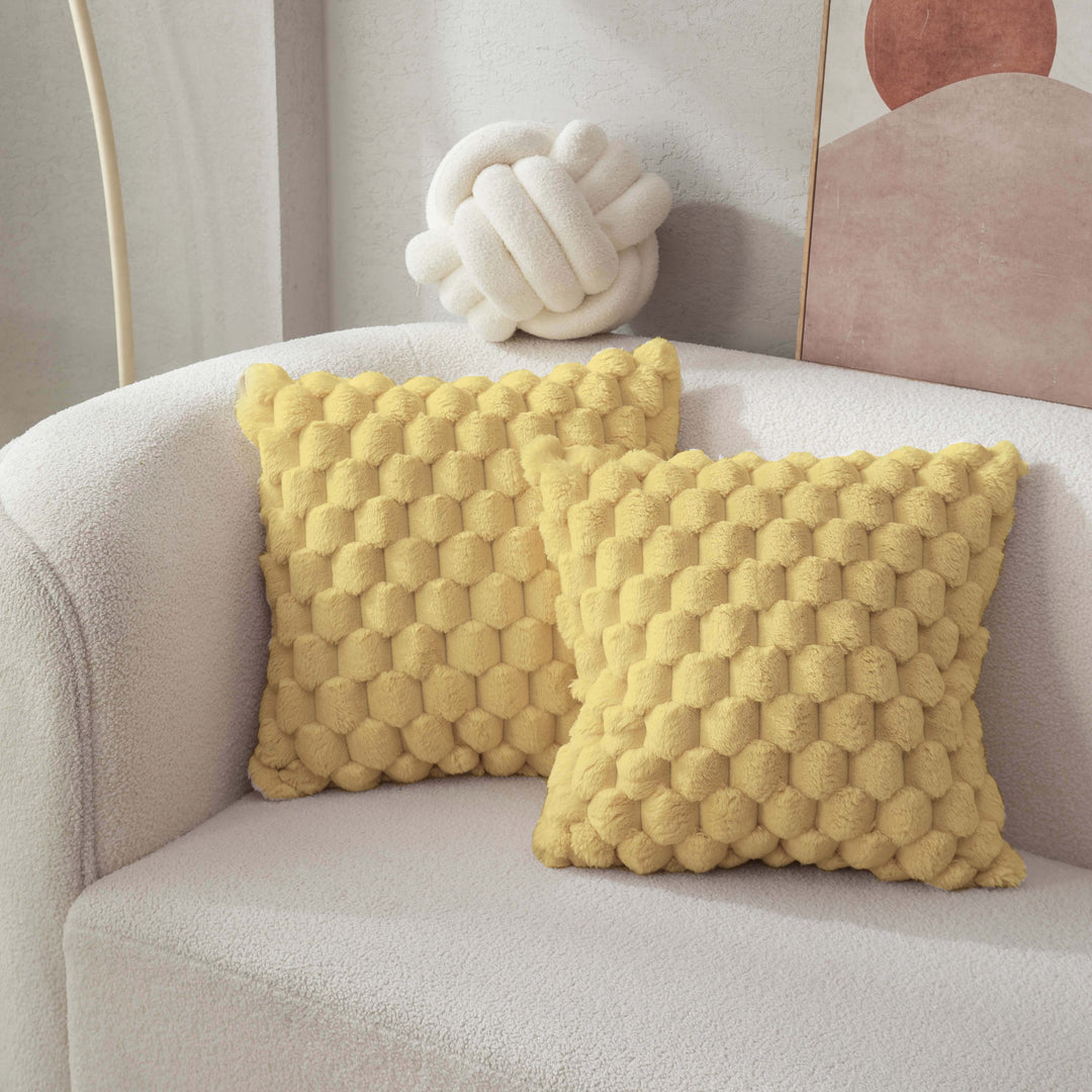 Ensemble de 2 Taies d’Oreiller Motif Ananas à Grille & Tortue | Housses Décoratives