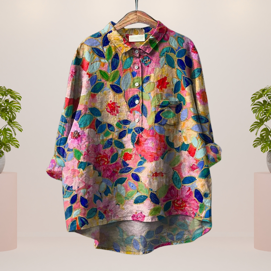 Chemise Milo pour femme avec illustration de chien colorée | Aéré, confortable & idéal pour les amoureux des chiens