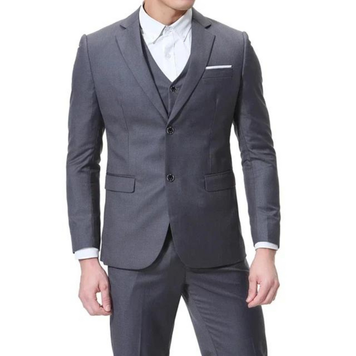 Costume trois pièces - Coupe ajustée - Simple boutonnage - Revers notch
