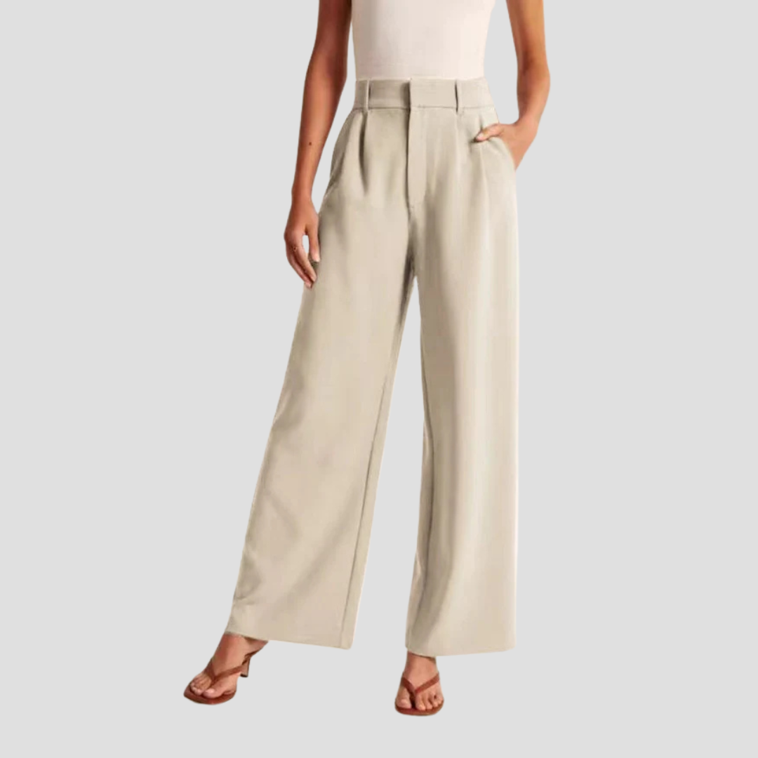 Capucine Pantalon Large Taille Haute | Structure Tailleur & Polyvalence Décontractée