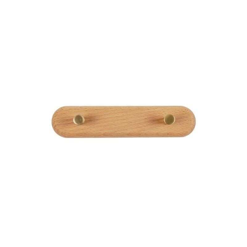 LignaHook Perchero de Pared en Madera y Latón | Diseño Minimalista y Elegante