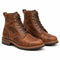 Botins de couro com biqueira aplicada