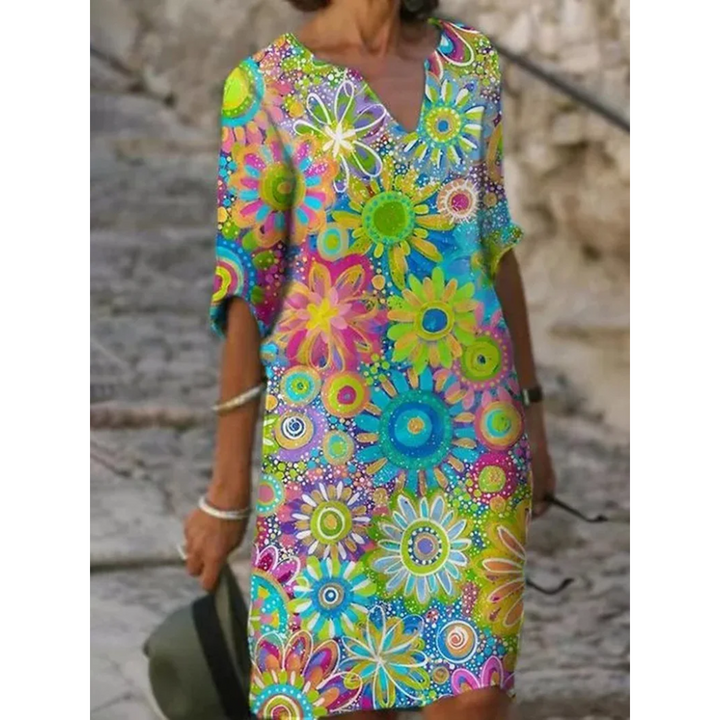 Merle | Robe Mini Fleurie à Encolure En V Pour Femme