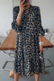 Abito elegante e alla moda con spacchi laterali leopardati | Chic e moderno, a trapezio, motivo leopardato