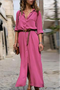 Janna | Vestido camisero informal con cuello vuelto y patchwork liso | Elegancia para el día a día