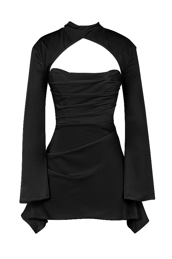 Vestido Glamour de Oscer para mujer | Cuello alto y elegantes mangas largas