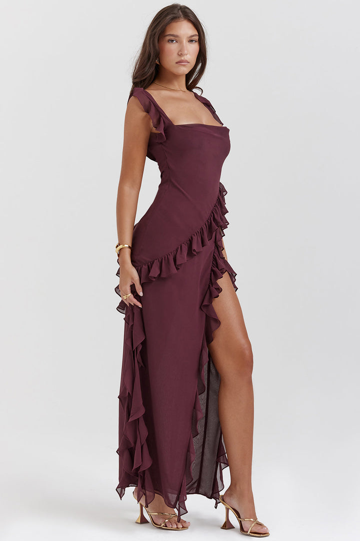 Ariella Robe élégante pour femme avec volants et design aéré | Festive et flatteuse pour la silhouette