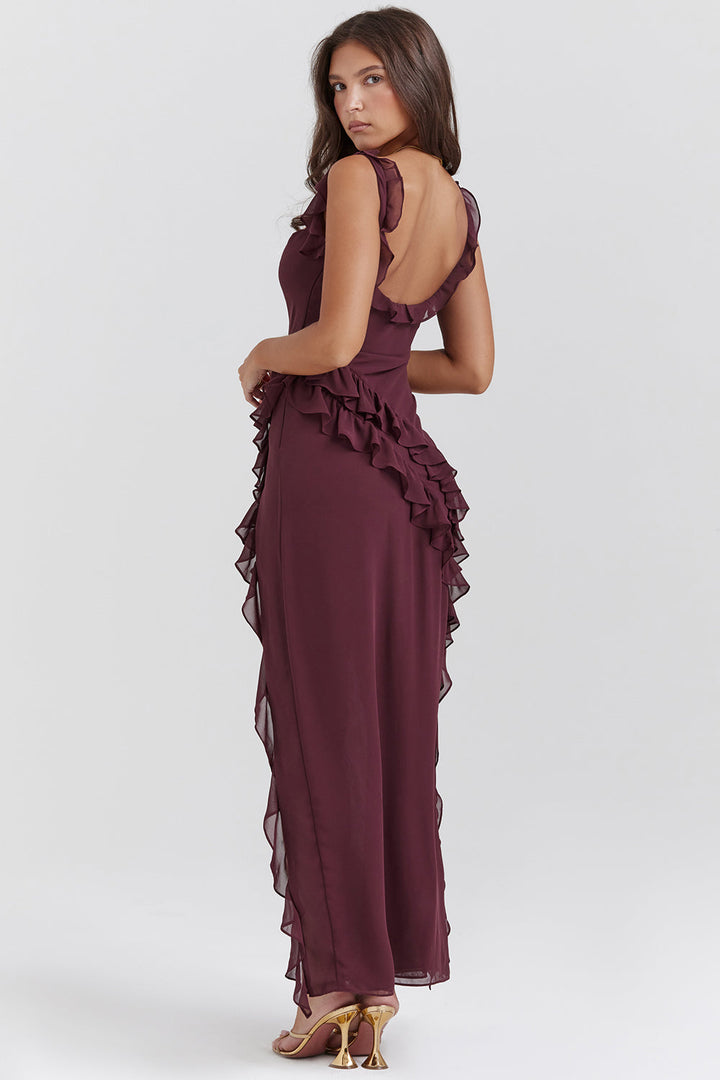 Ariella Robe élégante pour femme avec volants et design aéré | Festive et flatteuse pour la silhouette