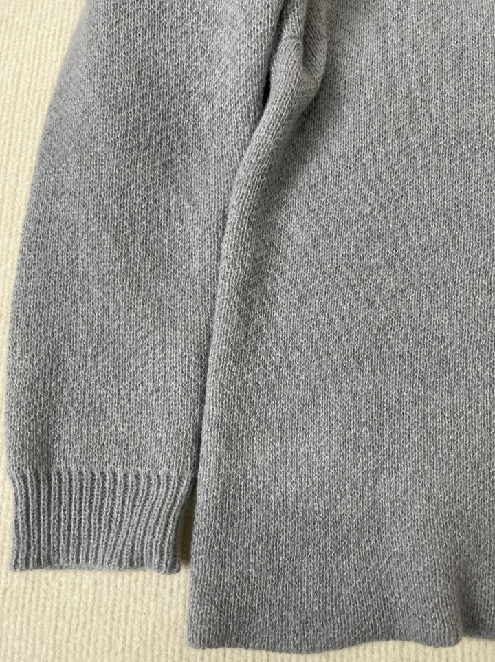 Ninon Pull Gris Uni | Manches Longues en Coton Mélangé Doux