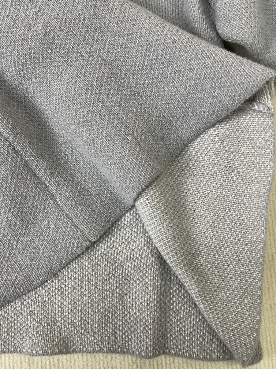 Ninon Pull Gris Uni | Manches Longues en Coton Mélangé Doux