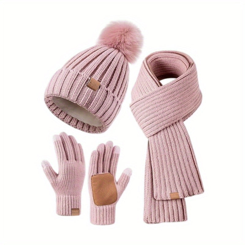Conjunto de Invierno 3 en 1 | Gorro, Bufanda y Guantes Táctiles