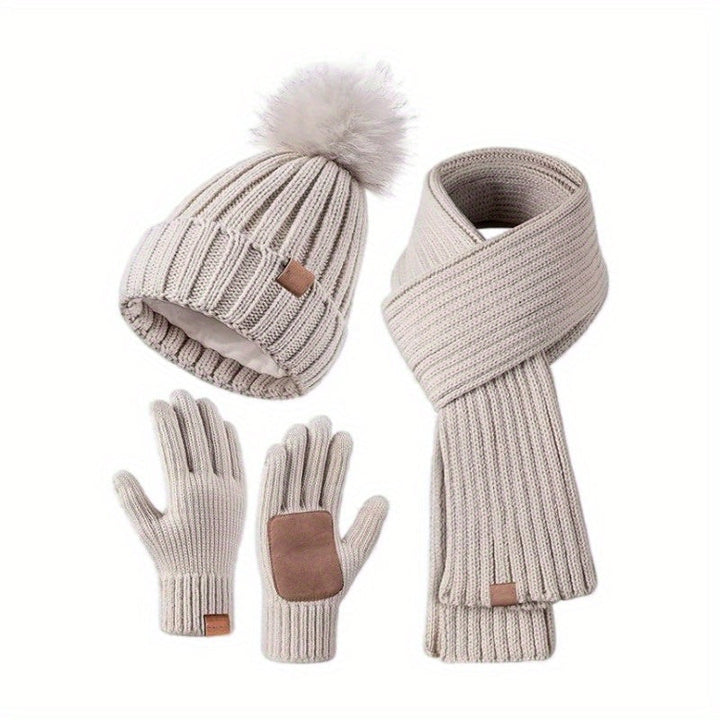 Conjunto de Invierno 3 en 1 | Gorro, Bufanda y Guantes Táctiles