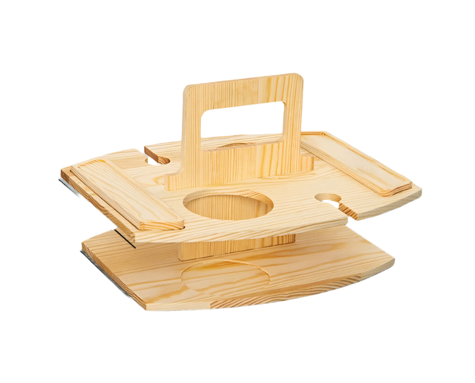 Table à vin portable en bois pour pique-nique 36x31x26cm Surface de service spacieuse