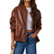 Chaqueta bomber oversize de cuero Oiartza