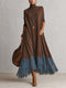 Abito maxi vellutato con bordo in pizzo