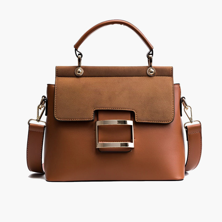 Sac à main élégant | Look bicolore | Boucle de déclaration