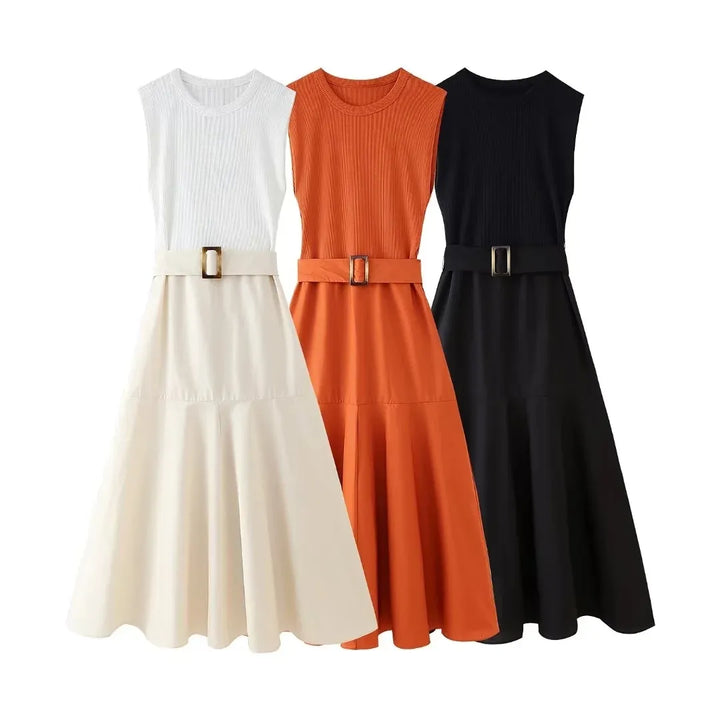 Ditta | Robe d'été décontractée pour femmes avec ceinture - aérée, mode & confortable