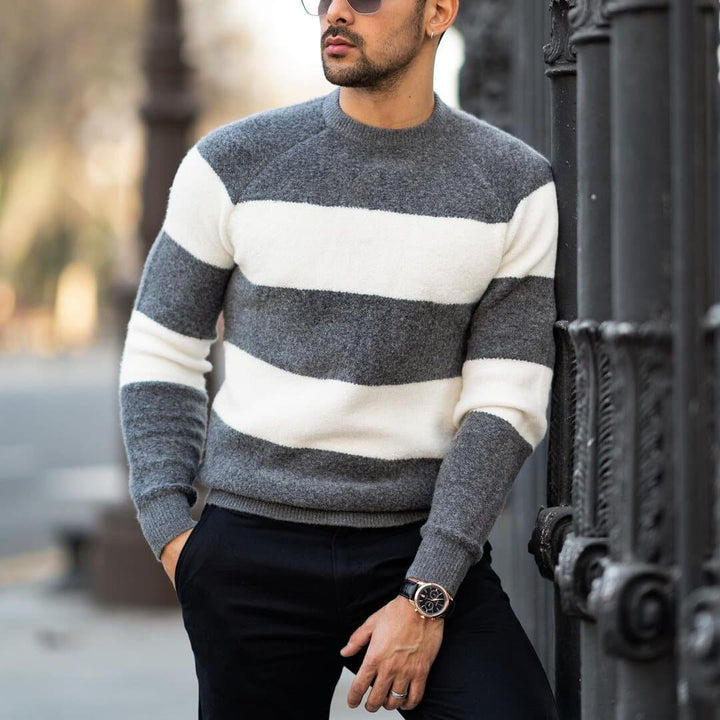 Alphonse Pull Homme à Rayures Urban Chic | Élégance Moderne et Confort Intemporel