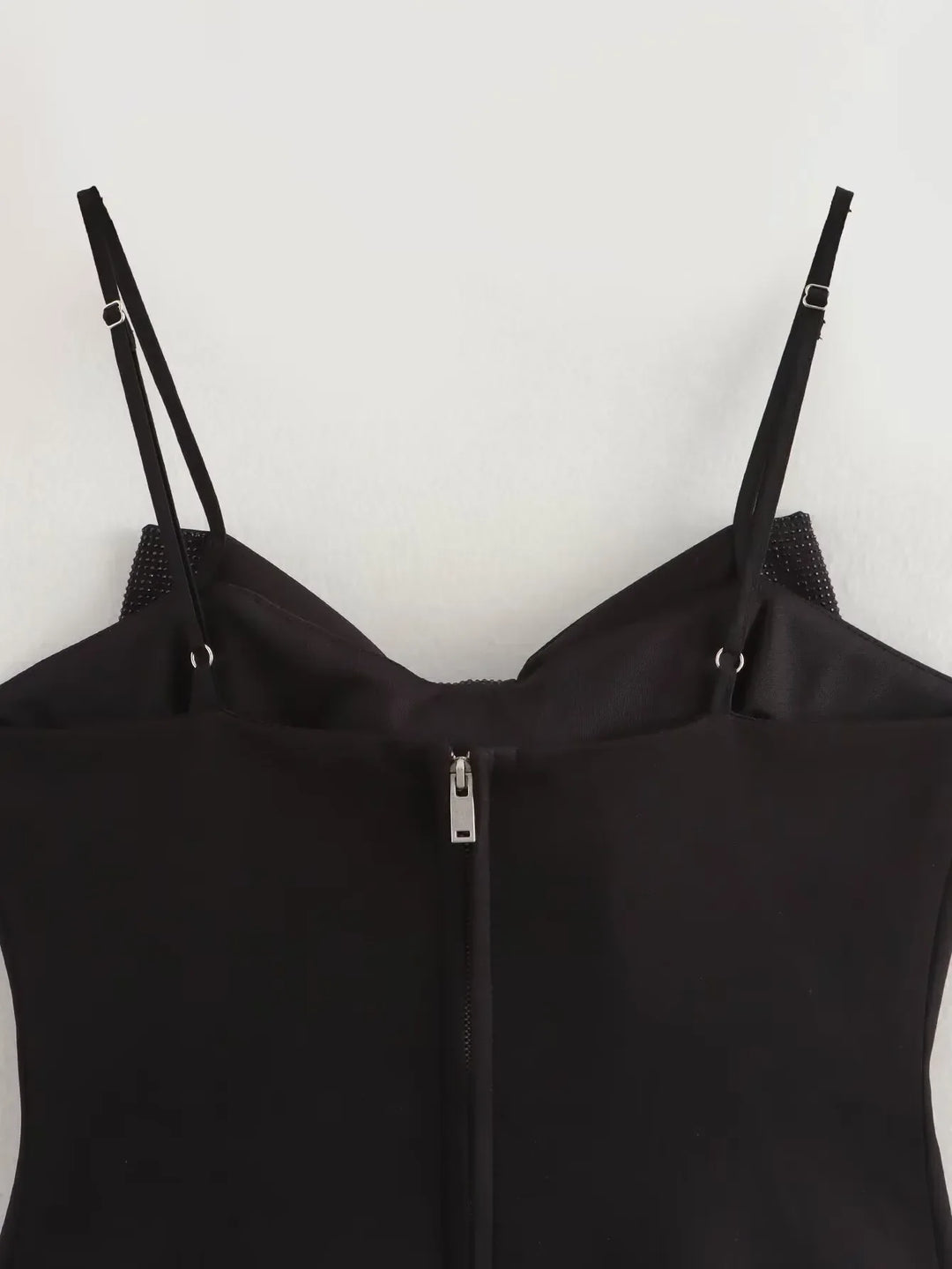 Loulou Débardeur femme pailleté avec noeud | Débardeur noir à paillettes pour les fêtes & occasions spéciales