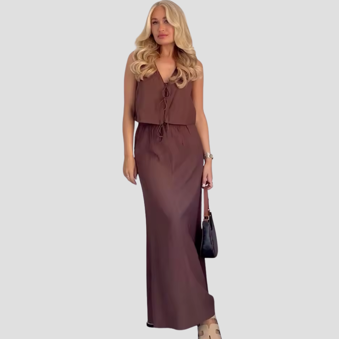 Séraphie Ensemble Jupe Midi Élégant Femme | Légèreté Féminine & Style Estival