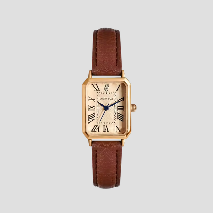 Arlène Montre Femme Carrée avec Bracelet Cuir | Élégance Classique & Charme Quotidien