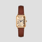 Arlène Montre Femme Carrée avec Bracelet Cuir | Élégance Classique & Charme Quotidien