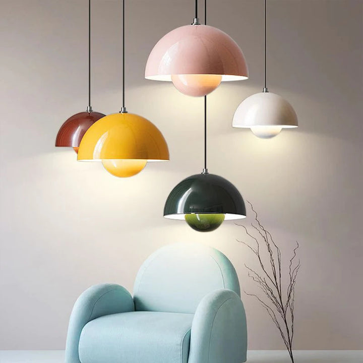 Suspension Auroraglo V2 - Lampe Moderne en Forme de Pot de Fleurs pour Chambre, Éclairage LED, Design Scandinave
