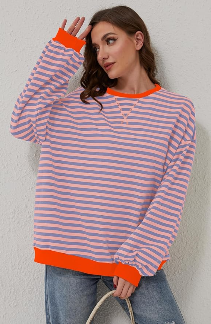 Elyna | Pull Oversize à Rayures – L’Indispensable Mode de la Saison
