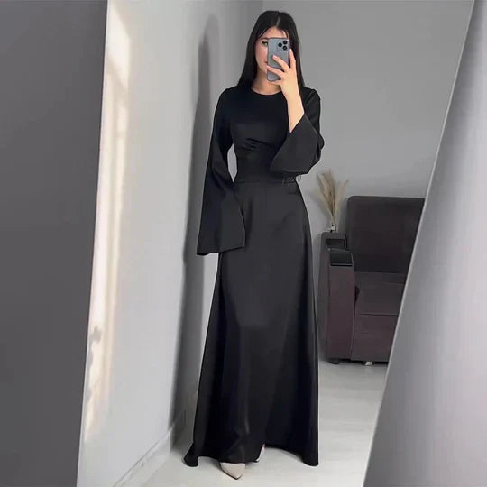 Aria | Robe Longue en Satin Élégante & Fluide pour un Look Raffiné
