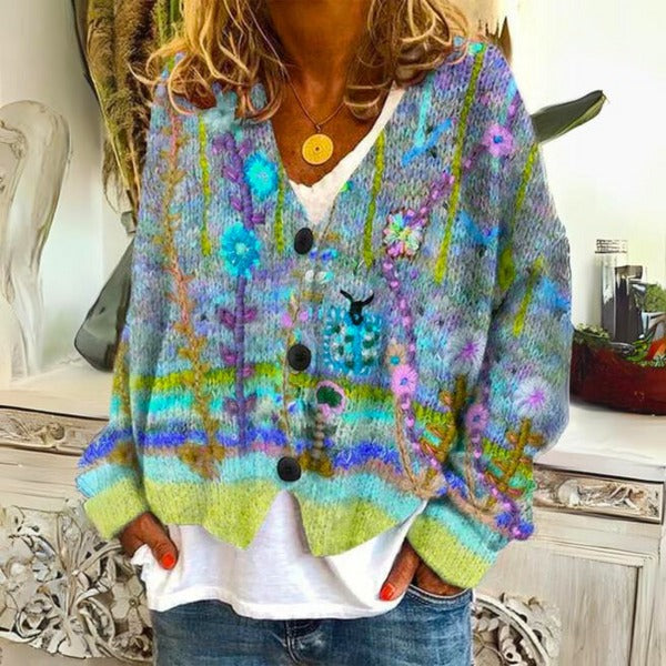 Eléa Pull Femme à Imprimé Floral | Élégance et Douceur au Quotidien