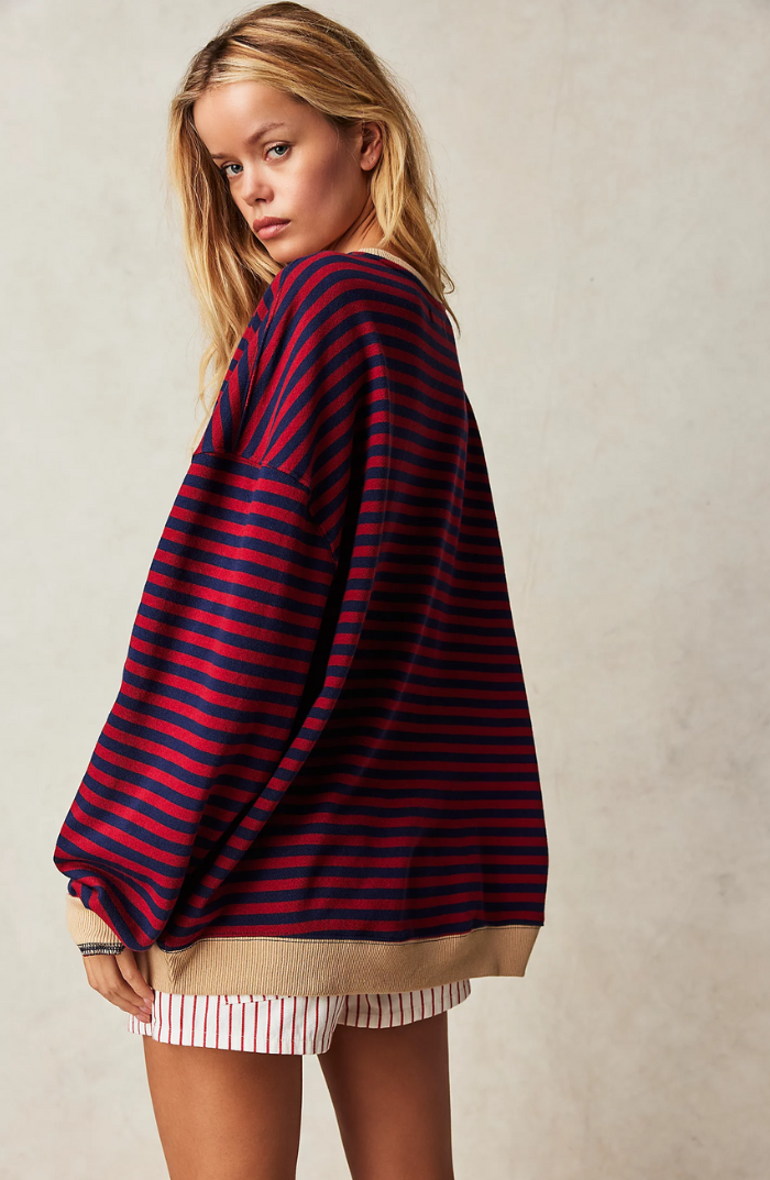 Elyna | Pull Oversize à Rayures – L’Indispensable Mode de la Saison