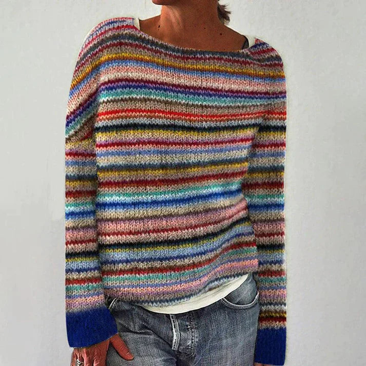 Margot - Pull rayé élégant à manches longues en maille douce pour un style chic et confortable