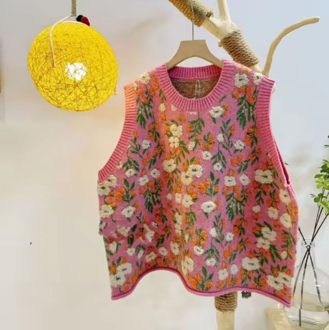 Almira - Gilet en maille sans manches à encolure ronde