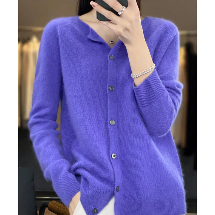 Élise Cardigan en Pure Laine Mérinos à Col Rond pour Femme | Chaleur et Élégance Naturelle