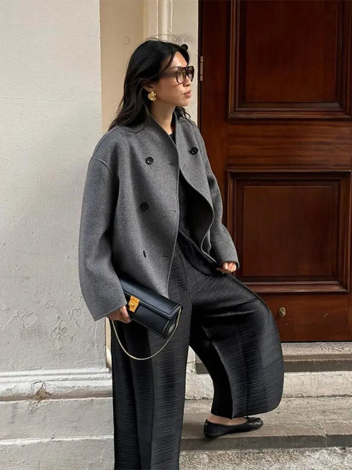 Gina Manteau Oversize en Laine | Streetwear Tendance et Confortable