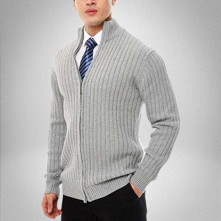 Clément Cardigan Zippé Côtelé Classique | Élégance Confortable pour l'Homme Moderne