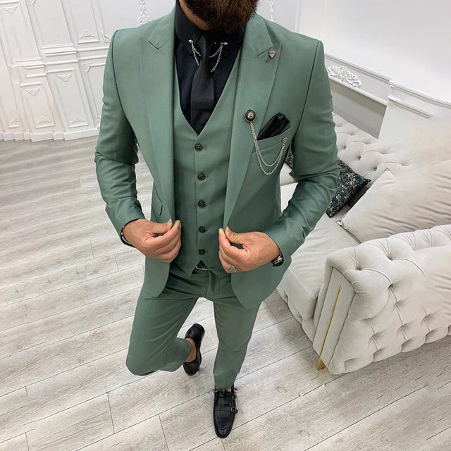 costume d'affaires 3 pièces slim fit - blazer, gilet et pantalon