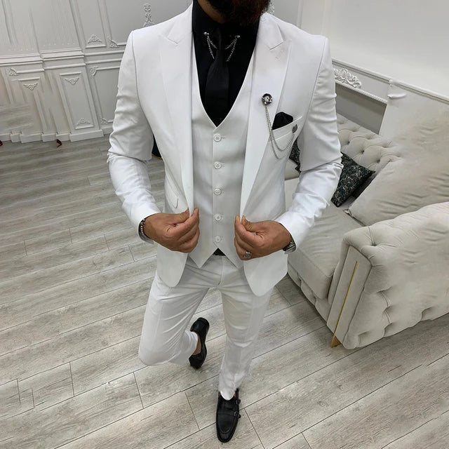 costume d'affaires 3 pièces slim fit - blazer, gilet et pantalon