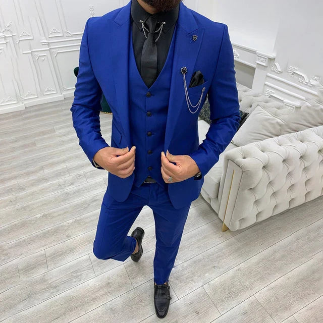 costume d'affaires 3 pièces slim fit - blazer, gilet et pantalon