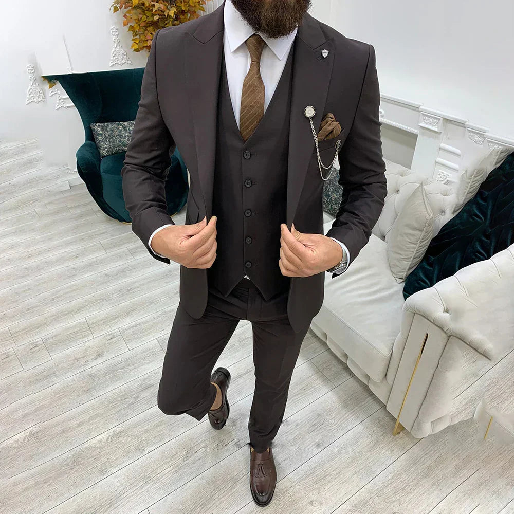 costume d'affaires 3 pièces slim fit - blazer, gilet et pantalon