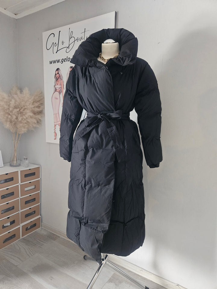 Manteau Matelassé Oversize | Parka Ceinturé Élégant pour Temps Froid