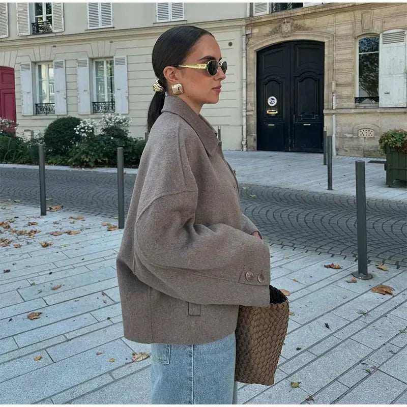 Monika Veste pour femme de Monika | Look oversize avec fermeture à boutons - Elégant & polyvalent