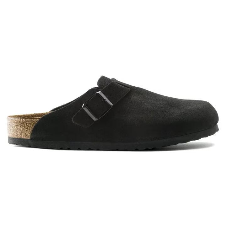 Zuecos Boston Suede Black | Zuecos clásicos con plantilla suave