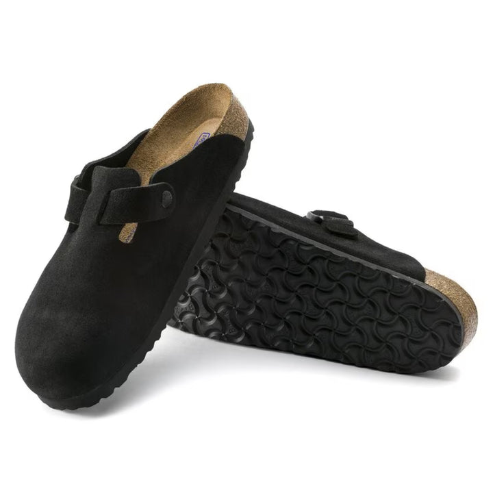 Zuecos Boston Suede Black | Zuecos clásicos con plantilla suave