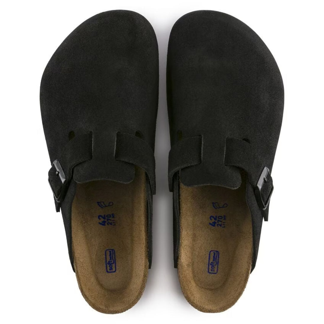 Zuecos Boston Suede Black | Zuecos clásicos con plantilla suave