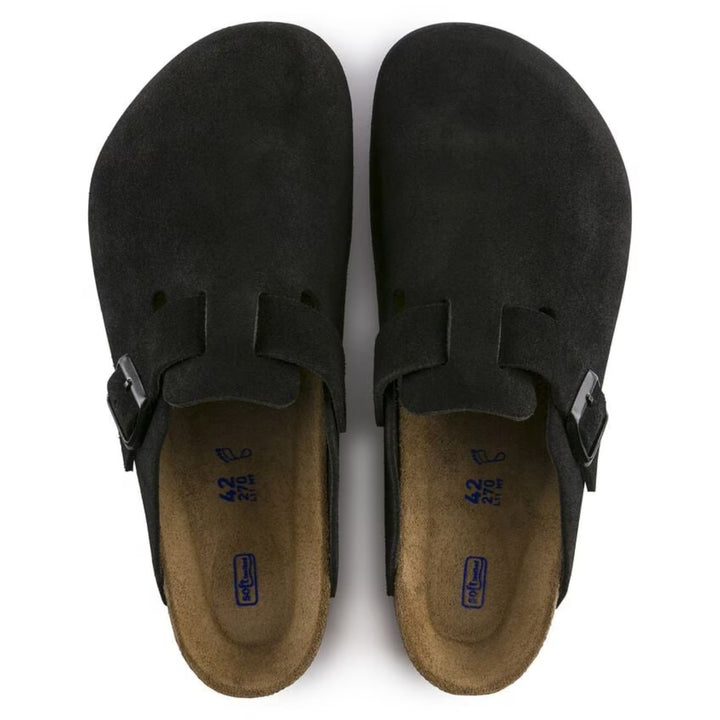 Zuecos Boston Suede Black | Zuecos clásicos con plantilla suave