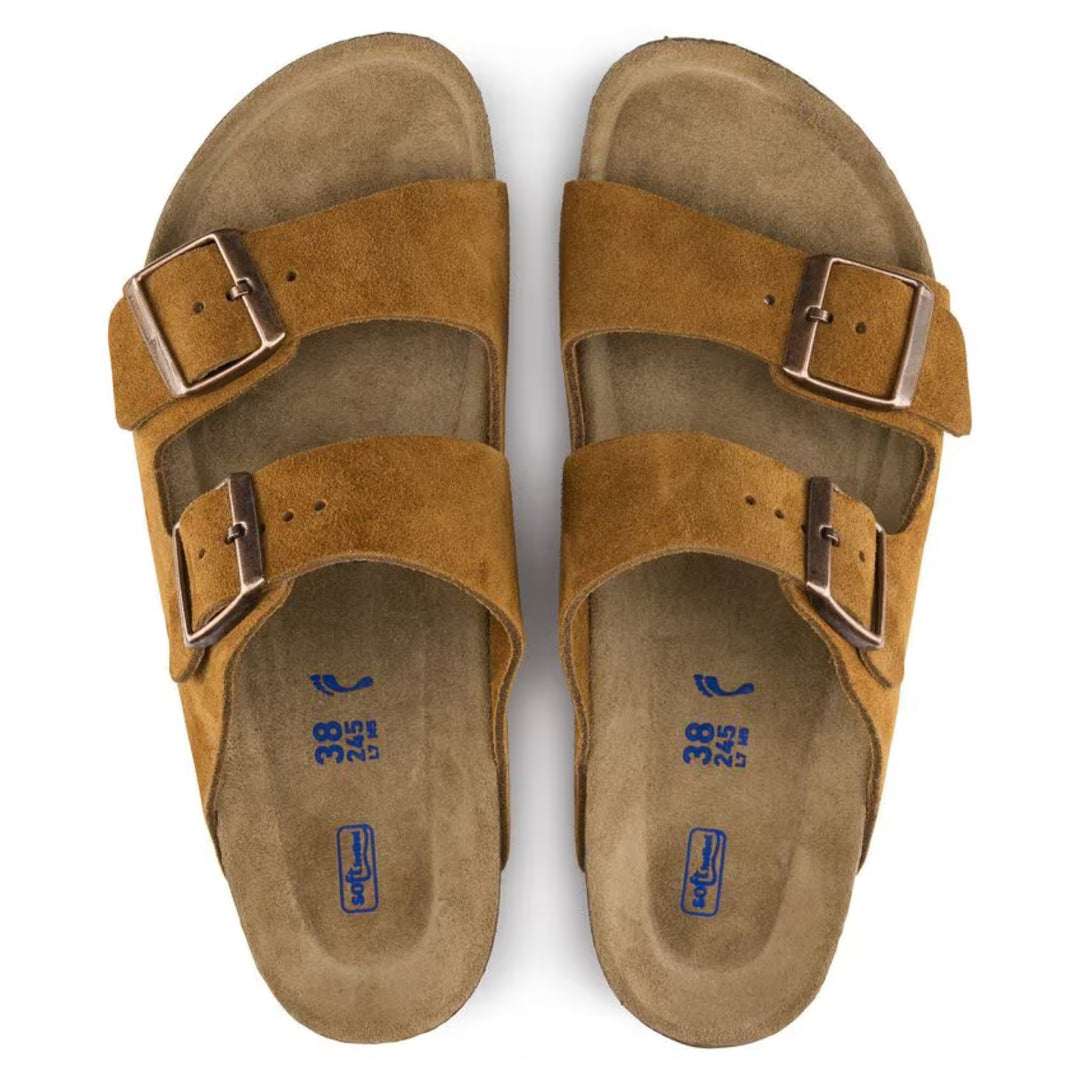 Arizona Suède | Sandales Cuir Velours Lit de Pied Souple – Confort Anatomique Décontracté