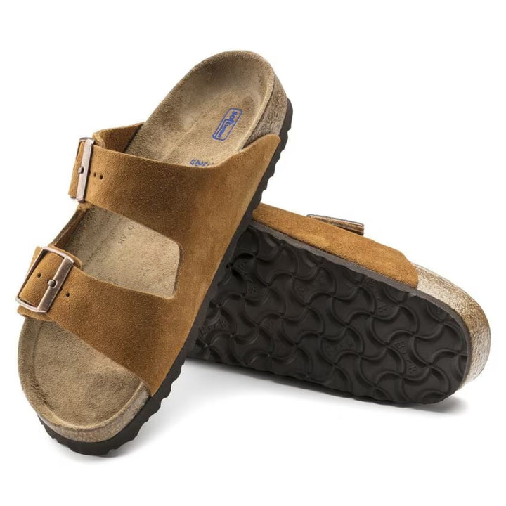Arizona Suède | Sandales Cuir Velours Lit de Pied Souple – Confort Anatomique Décontracté